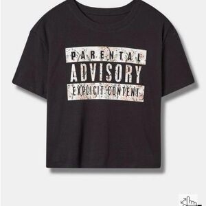 Torrid - Parental Advisory Relaxed Fit Cotton Crew Crop Tee